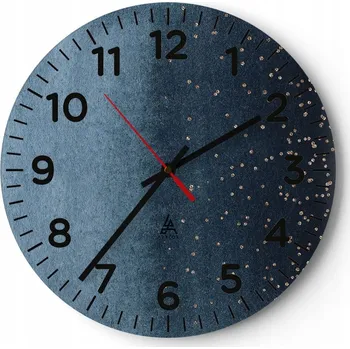 Hodiny Velké nástěnné hodiny 40x40 Abstrakce Skleněné hodiny Kulatý Tiché