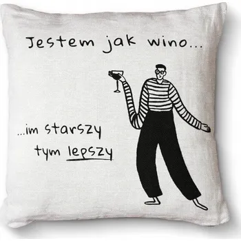 Polštář Dekorativní Foto Polštář Premium 40x40 - Jsem jako víno, čím starší, tím lepší