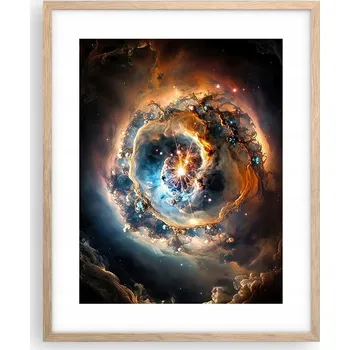 Obraz Obraz plakát na zeď v rámu světlý dub 40x50 vesmír obrazy do obývacího pokoje