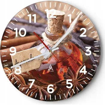 Hodiny Kuchyňské nástěnné hodiny 30x30 Skořice Moderní skleněné hodiny do obýváku Tiché