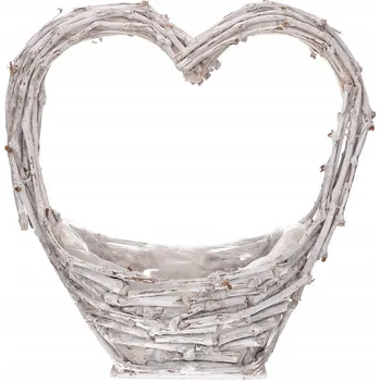 Obal na květináč Obal na květináč ve tvaru srdce z vrbového proutí, 42 cm