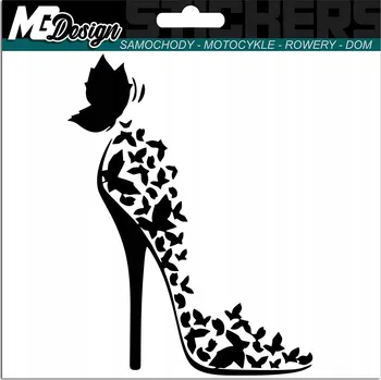 Samolepicí dekorace na vozidlo SAMOLEPKA na auto BOTY NA PODPATKU MOTÝLI 15x12 cm