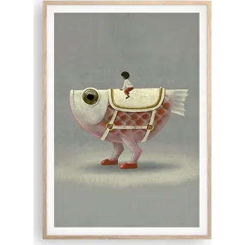 Obraz Plakát na zeď v rámu světlý dub 70x100 abstrakce obraz obrazy do obýváku