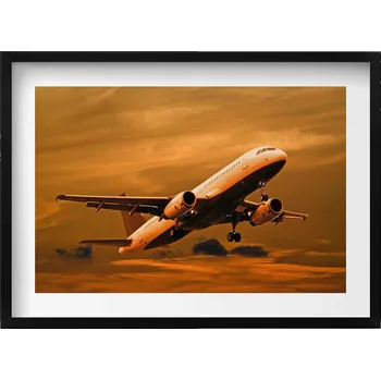 Obraz Dekorativní nástěnný obraz v černém rámu do obýváku Cesta do neznáma 70x50 cm