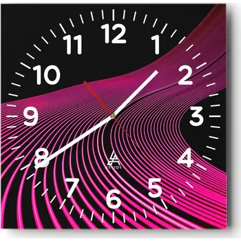 Hodiny Nástěnné hodiny do obýváku 40x40 Linie Tiché hodiny na skle Stylové tiché