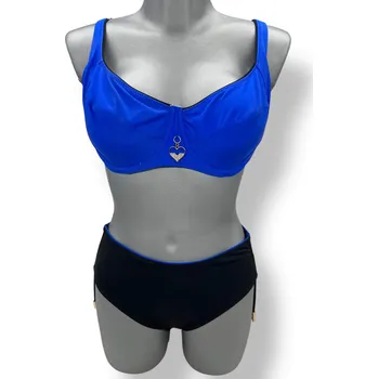 Dámské plavky dámské modré dvoudílné plavky 04 Barva: Modrá, Velikost: L