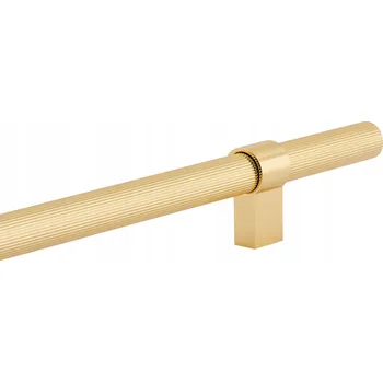 Nábytkové kování Nábytková úchytka Rio zlatá 320 mm vroubkovaná HVYT vysoká