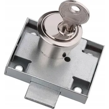 Nábytkové kování Nábytkový zámek bubínkový LOB ZMB2 PRAWY nikl