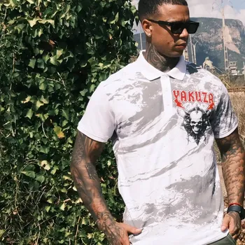 Pánské tričko Yakuza polo tričko AHOLE TPO 25040 Whte