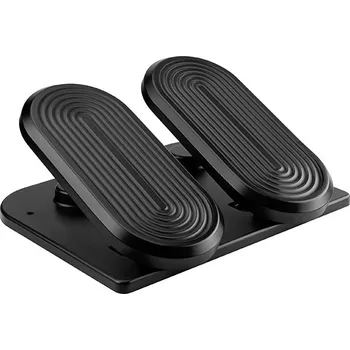 Podstavec pod monitor Podstavec pod nohy, fitness stepper, černý, ocel, 20 kg nosnost, Powerton, strukturovaný p