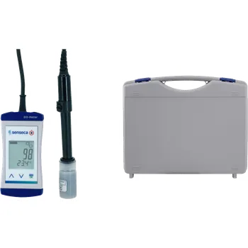 Revizní přístroj Senseca ECO 531-1002 Vodotěsný oxymetr pro měření koncentrace rozpuštěného kyslíku v kapalinách (DO) vč. elektrody 2 m (dříve G 1610) a kufru GKK 1002