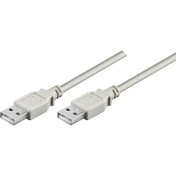 Datový kabel USB kabel (2.0), USB A samec - USB A samec, 1.8m, šedý, High Speed, DOPRODEJ