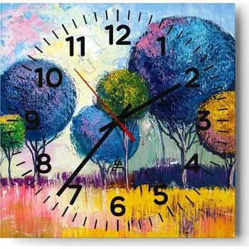 Hodiny Nástěnné hodiny do obýváku 40x40 Abstrakce Tiché hodiny Skleněné hodiny Bez hlučnosti