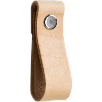 Nábytkové kování NÁBYTKOVÁ ÚCHYTKA, kožená knopka na nábytek světlá, pro komodu, skříň, model 6G20