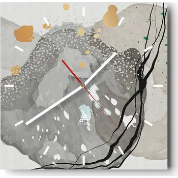 Hodiny Velké nástěnné hodiny 40x40 Abstrakce Skleněné tiché hodiny