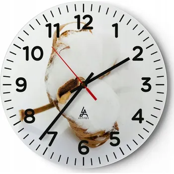 Hodiny Nástěnné hodiny do obýváku 40x40 Bavlna Kulatý Hodiny na skle Loft Tiché