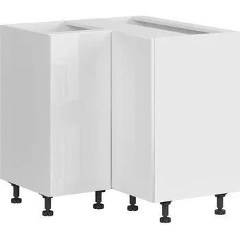 Kuchyňská skříňka Black red white DNW-90/82-P/P (L/L) rohová dolní skříňka kuchyně Top Line Zvolte stranu: pravé provedení, Barva korpusu skříněk: Černá mat, Zvolte barvu dvířek: Bílá lesk