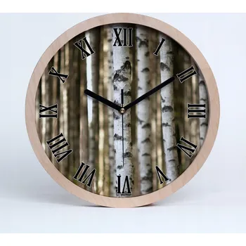 Hodiny Dřevěné nástěnné hodiny kulatý bříza průměr 30 cm