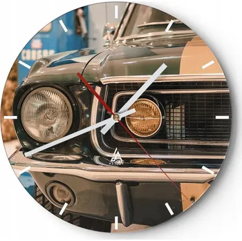 Hodiny Nástěnné hodiny do kuchyně 30x30 Auto Skleněné hodiny do obýváku Loft Tiché