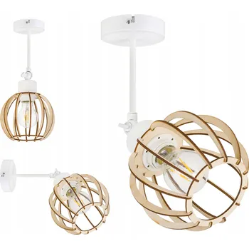 Nástěnné svítidlo E27 lustr nastavitelný loft Dřevo