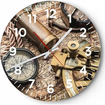 Hodiny Kuchyňské nástěnné hodiny 30x30 Moře Voda Moderní skleněné hodiny Tiché