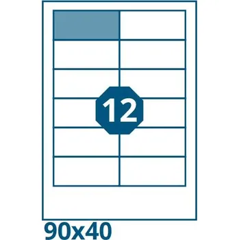 Speciální papír Print etikety 90 x 40 mm 12 etiket na A4 100 listů, bílé -