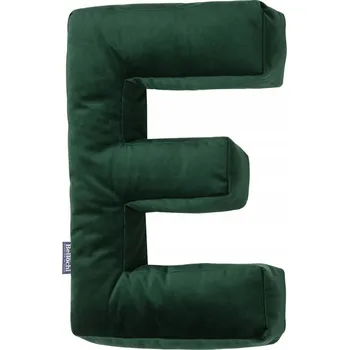 Polštář Dekorativní Polštář písmeno E tmavě zeleň