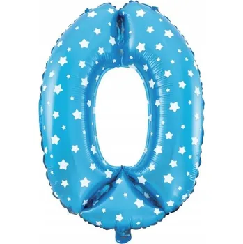 Balónek Fóliový balónek modrý s hvězdičkami ČÍSLICE 40 cm - 0