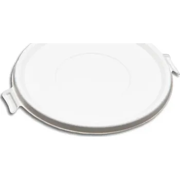 Jednorázové nádobí Krytky bagasse eco bílé 20,5 cm pro nádoby 750-1300 ml - 50 ks