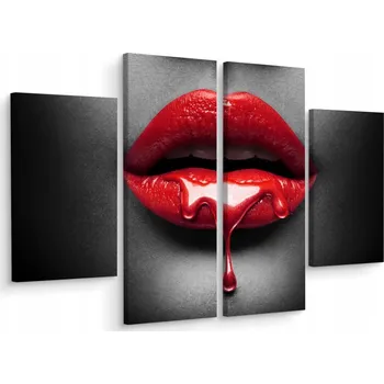 Obraz Čtyřdílný obraz ČERVENÉ Rty 3D efekt 160x120