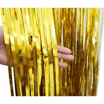 Obraz Dekorační závěs, zlatý, 100 cm x 200 cm