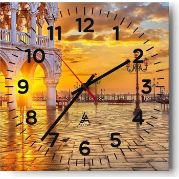 Hodiny Kuchyňské nástěnné hodiny 30x30 Město Skleněné hodiny do obýváku Moderní Tiché