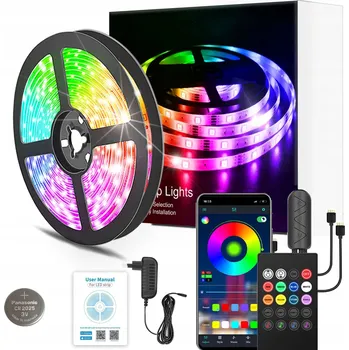 LED osvětlení LED pásek 5M RGB 5050 S DÁLKOVÝM OVLADAČEM A REAKCÍ NA HUDBU