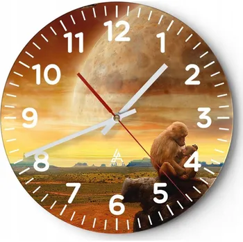 Hodiny Kuchyňské nástěnné hodiny 30x30 Krajina Moderní Skleněné hodiny do obýváku Tiché