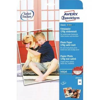 Fotopapír AVERY Fotopapír Classic pro inkoust, 170g, 40 listů, A4, lesk - 2743-40