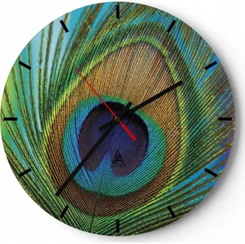 Hodiny Velké nástěnné hodiny 40x40 Abstrakce Skleněné hodiny Kulatý Tiché