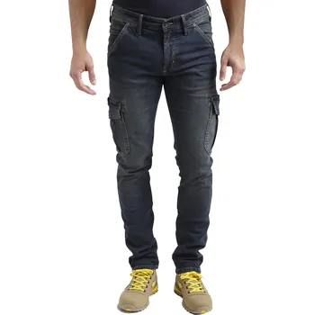 Pánské kalhoty DIADORA Stone Cargo modré pánské kalhoty Jeans Stretch 36