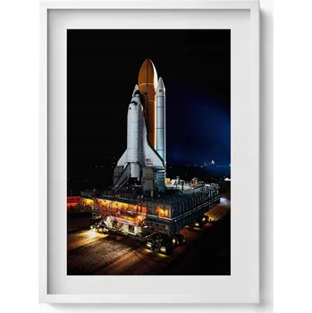 Obraz Dekorativní obraz v bílém rámu do obýváku Raketa NASA 50x70 cm