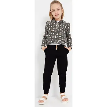 Dívčí tepláková souprava Mayoral 3851-29 černobéžová velikost 116 (3851-29)