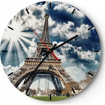 Hodiny Nástěnné hodiny Skleněné hodiny 30x30 cm Eiffelova věž Paříž Architektura Hodiny na zeď ARTTOR Moderní nástěnné hodiny do obýváku Tiché nástěnné hodiny do kuchyně Skleněné nástěnné hodiny bezhlučné Nástěnná dekorace moderní stylové Nástěnné hodiny do kuch