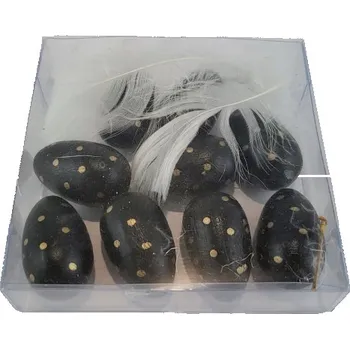 Vrták SADA ČERNÝCH VAJEC S PUNTÍKY, 9 KUSŮ