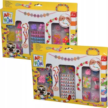 kreativní sada SADA 2v1 KORÁLKY NA NAVLÉKÁNÍ BIŽUTERIE NÁRAMKY ART&FUN SIMBA