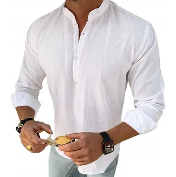 Pánská košile MONDOMEN pánská košile casual s dlouhým rukávem regular len velikost XXL