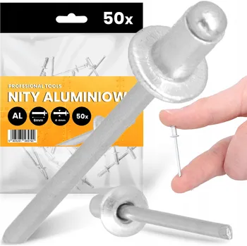 Nýt 50x TRHACÍ NÝTY 4x6 mm HLINÍKOVÉ Ocelové Pozinkované NEREZOVÉ Nýt MO 9T