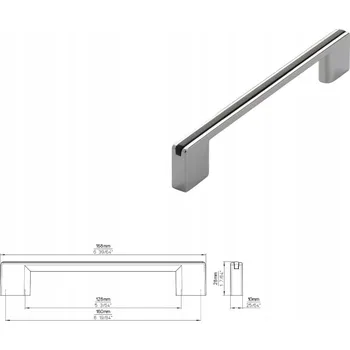 Nábytková úchytka SIRO 2170-168ZN1A3 chrom lesklý / černá vložka