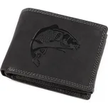 Pánská peněženka kožená pro myslivce, rybáře, motorkáře 9,5x12 cm Varianta: 22 černá ryba, Balení: 1 ks