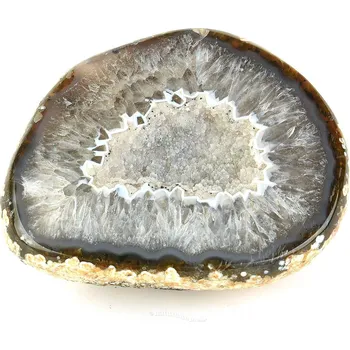 Přírodní kámen Achátová geoda šedá s dutinou 209g Brazílie
