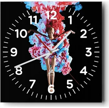 Hodiny Kuchyňské nástěnné hodiny 30x30 Abstrakce Skleněné hodiny do obýváku Moderní Tiché