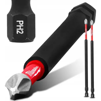 Bit 2x Rázový bit MILWAUKEE PH2 150mm MAGNETICKÝ ŠROUBOVACÍ BIT Philips