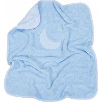 Dětská deka Oboustranná chlupáčková dečka s vyšívkou 75 x 90 cm, Měsíček, modrá